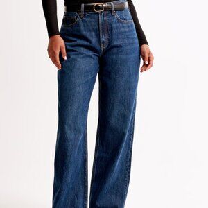 Abercrombie Curve Love High Rise Loose Jean - 27 Short - Dark wash